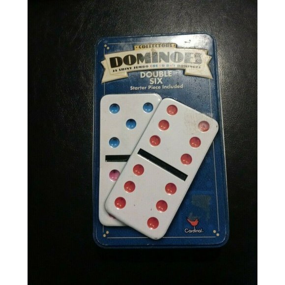 Cardinal Collectors Dominoes 28 Shiny Jumbo Color Dot Dominoes Double Six - Picture 1 of 11